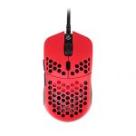 Gwolves Hati HTS Extremely Lightweight Honeycomb Plan Wired Gaming Mouse 3360 Sensor – PTFE Skates – 6 Buttons – 50G (Crimson)