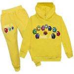 Boys Women Among us Sweatsuits 2 Piece Hoodie Tracksuit Sets Gamer Hoodies and Sweatpants Jogging Suits for Teens Early life.11-12 Years Yellow