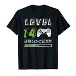 Stage 14 Unlocked – 14 Year Inclined Gamer Laughable Birthday T-Shirt