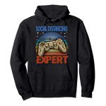 Social Distancing Knowledgeable Gaming Video Gamer Boys Males Gift Pullover Hoodie