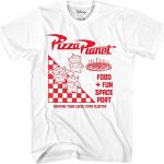 Disney Pixar Toy Yarn Pizza Planet Preserve Out Logo Disneyland World Tee Silly Humor Men’s Graphic T-Shirt (White, XX-Righteous)