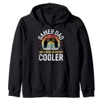 Mens Comic Fathers Day Gift Gamer Dad Video Gaming Daddy Son Zip Hoodie