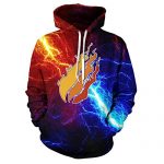 3D Printed Kids’s Preston Fireplace Nation Gamer Flame Pullover Hoodie Sweatshirt for Girls Boys Black-2 M/10-12Y