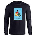 El Gamer Video Games Humorous Mexican Lottery Parody Shaded L Fleshy Prolonged Sleeve Tee T-Shirt
