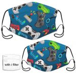 Video Games Face Cloak with 2 Pcs Filters, Reusable and Washable, Adjustable Elastic Earrings Unruffled and Breathable Young americans Face Cloak Balaclava,for Older Young americans…