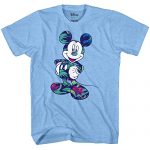 Disney Mickey Mouse Tropical Wash Disneyland World Tee Amusing Humor Grownup Mens Graphic T-Shirt Attire (Mild Blue Heather, X-Neat)