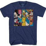 Disney Mickey Minnie Mouse Pluto Donald Duck Goofy World Disneyland Amusing Mens Grownup Graphic Tee T-Shirt (X-Mammoth) Blue