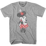 Disney Shy Minnie Mouse Graphic Tee Traditional Vintage Disneyland World Mens Adult T-Shirt Attire (Smoke Grey, Medium)