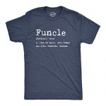 Mens Funcle Definition T Shirt Droll Graphic Uncle Family Tee Novelty Print (Heather Navy) – XL