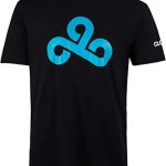 Cloud9 Official Tee, Cotton T-Shirt with Sleeves for Adults & Teens, Printed Graphic Logo, Merchandise – Esports Attire for Young Gamers, Players and Fans (Dark,…