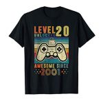 Level 20 Unlocked Video Gamer 20 Years Former twentieth Birthday T-Shirt