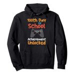 one hundredth Day Of College For Kids College Gamer Boys Kids Gift Pullover Hoodie