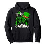 Irish I Became as soon as Gaming Controller Boys Gamer St Patricks Day Pullover Hoodie