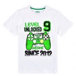 Level 9 Unlocked Awesome Since 2012 Video Sport ninth Birthday T-Shirt Boys Gift 100% Cotton 9 Years Stale Level Up Birthday Gamer Shirt Video Sport…