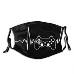 Gamer Heartbeat for Video Game Gamers Girls Boys Adults Adjustable Earloop Mouth Face Veil Anti Air pollution Washable with 2 Filters