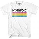 Mad Engine Males’s Classic Polaroid Trace Vintage Vogue Rainbow T-Shirt, White, Further Mountainous