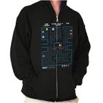 Brisco Producers Rubik’s Pacman Eighties Gamer Zip Up Hoodie Mens Womens Black
