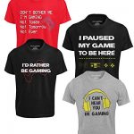 BROOKLYN VERTICAL Boys 4-Pack Immediate Sleeve Crew Neck T-Shirt with Chest Print | Gaming, Play, Video Gamer Prints for Sizes 6-20 (Combo B, M-10/12)