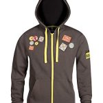 JINX Overwatch Final Roadhog Men’s Gamer Zip-Up Hoodie, Gray, Small
