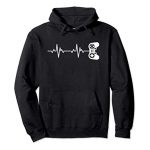 Gamer Heartbeat / Nerdy Gift – White Video Sport Controller Pullover Hoodie