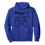 Humorous Player 1 Player 2 Matching Gamer Couple Him Her Gifts Pullover Hoodie