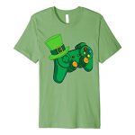 Video Sport Gaming St Patricks Day Gamer Controller with Hat Top payment T-Shirt