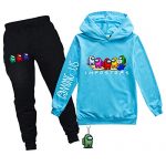 Amongst Gamer US Hoodie and Sweatpants Trail smartly with Boys Girls Attach 2 Fraction Tracksuit Amongst-US Pullover Sweatshirt(Gentle Blue,130)