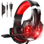 BENGOO G9000 Stereo Gaming Headset for PS4, PC, Xbox One Controller, Noise Cancelling Over Ear Headphones with Mic, LED Mild, Bass Encompass, Soft Memory Earmuffs…