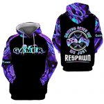 iGift Personalised Gamer Never Die We Ideal Respawn All Over Printed Pefect 3D Hoodie, Zip Hoodie, Sweatshirt