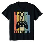 Young of us Stage 7 Unlocked Shirt Droll Video Gamer 7th Birthday Gift T-Shirt