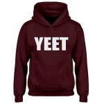 Indica Plateau Younger other folks Hoodie YEET! Adolescence XL – (14) Maroon Hoodie
