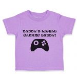 Custom Toddler T-Shirt Daddy’s Little Gaming Buddy! Gamer Dad Father’s Day Cotton Boy & Girl Dresses Funny Graphic Tee Lavender Perform Handiest 3T