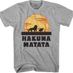 Disney Lion King Hakuna Matata Pumbaa Timon Africa Simba Mufasa Disneyland World Tee Adult Graphic T-Shirt Attire (Heather Grey, Small)