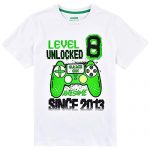 Stage 8 Unlocked Edifying Since 2013 Video Sport eighth Birthday T-Shirt Boys Gift 100% Cotton 8 Years Old Stage Up Birthday Gamer Shirt Video Sport…