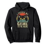 I Paused My Sport To Be Here Retro Gamer Gift Pullover Hoodie