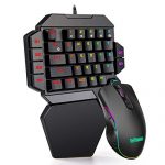 RedThunder One-Handed RGB Gaming Keyboard and Mouse Combo, Blue Change Mechanical Keyboard, 6400 DPI Programmable Mouse, Moveable Game Controller for PC Gamer