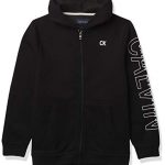 Calvin Klein Boys’ Fleece Hoodie, F20 Darkest Sunless, Medium (10/12)
