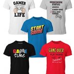 BROOKLYN VERTICAL 4-Pack Boys Video Gamer Gaming Immediate Sleeve Crew Neck T-Shirt with Chest Print | At ease Cotton Sizes 6-20 (Combo C, L)