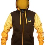 JINX Overwatch Closing Tracer Men’s Gamer Zip-Up Hoodie, Brown/Orange, Medium