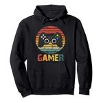 Retro Gamer Video Video games Player Gaming Boys Kids Males Vintage Pullover Hoodie