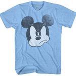 Wrathful Mickey Mouse Graphic Tee Traditional Traditional Disneyland World Mens Adult T-Shirt Attire (Tiny, Heather Gentle Blue)