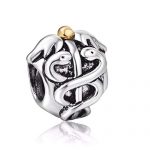 EVESCITY Silver Caduceus Clinical Nurse Doctor Bead Superb Enchantment Suits Pandora & An analogous Bracelets