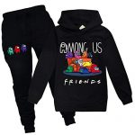 Youth Among us Sweatsuits 2 Portion Hoodie Tracksuit Items Gamer Hoodies and Sweatpants Jogging Suits for Boys Girls Dark