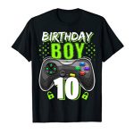 Birthday Boy 10 Video Game Controller Gamer 10th Birthday T-Shirt