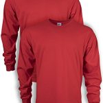 Gildan Men’s Extremely Cotton Lengthy Sleeve T-Shirt, Fashion G2400, 2-Pack, Red, Medium