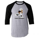Tecmo Bo 8-Bit Retro Video Sport Gamer Football Shaded XL Raglan Baseball Tee Shirt
