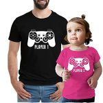 Participant 1 T shirt, Gamer T Shirts for Dad and Daughter, Mens 2XL & Pink Dimension 4