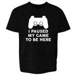 I Paused My Recreation to Be Here PS Controller Gamer Sunless L Formative years Formative years Girl Boy T-Shirt