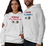 Gaming Command Couples Siblings BFF Gamer Hoodie Hooded Sweatshirt Males