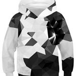 Boys Hoodies Sweatshirt 14-16 Years Worn 3D Cold Hoodie Pullover Lengthy Sleeve with Pocket Unisex Balck and White Hoody for Cold climate